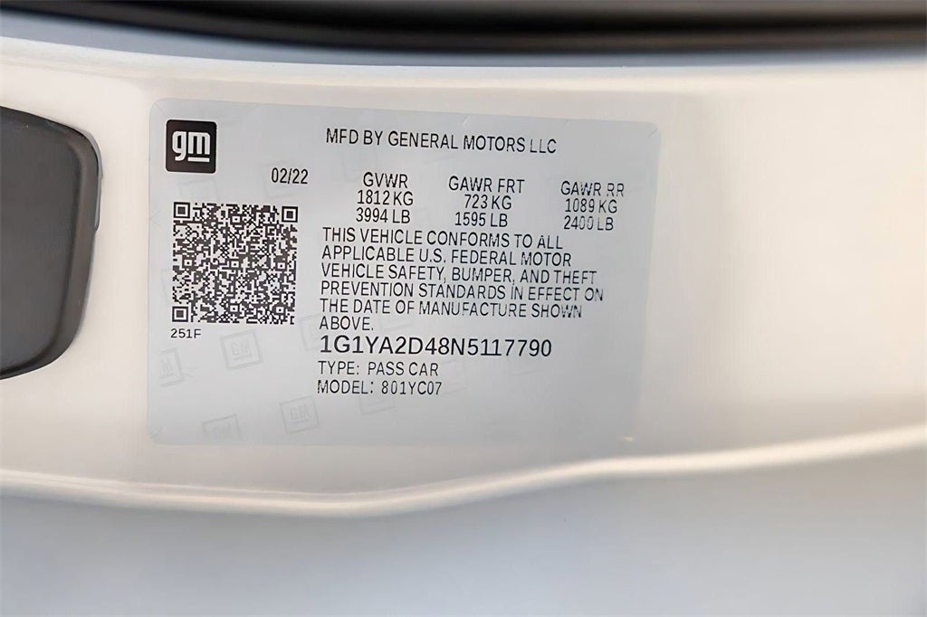 2022 Chevrolet Corvette Stingray 1LT