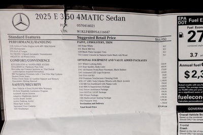 2025 Mercedes-Benz E-Class E 350 4MATIC®