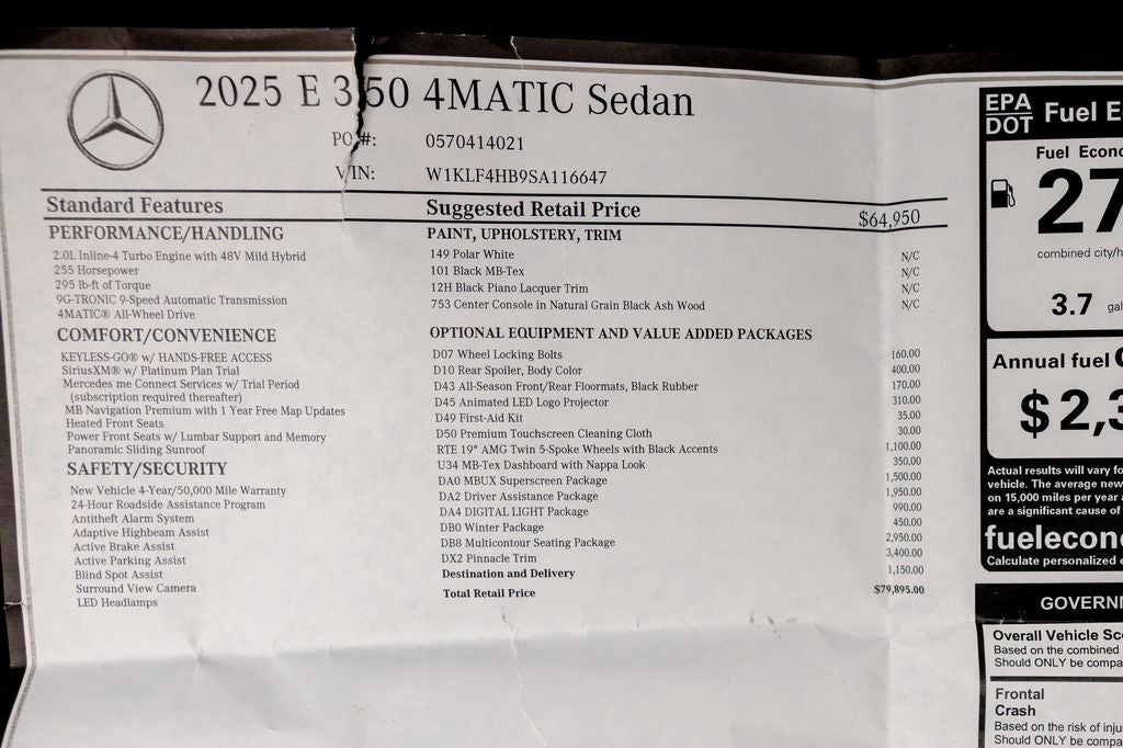 2025 Mercedes-Benz E-Class E 350 4MATIC®