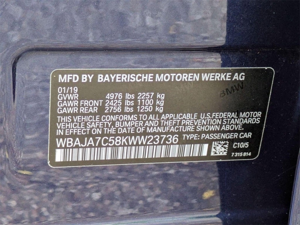 2019 BMW 5 Series 530i xDrive